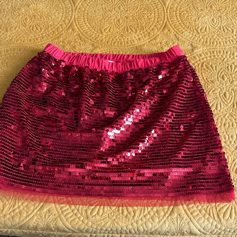Crewcuts Sparkling Red Sequin Skirt